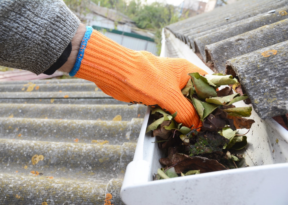 Cleaning roof gutters